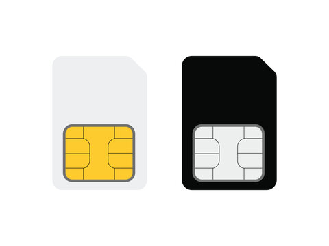 Sim card icon vector. mobile phone sim symbol