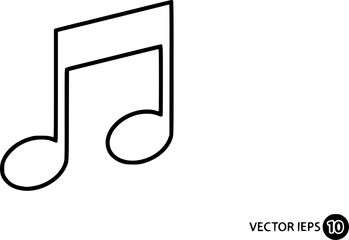 Minimalist eighth note icon outline
