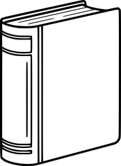 Hardcover book standing upright outline icon vector
