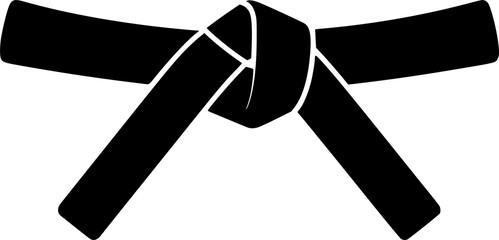 Black belt icon with square knot
