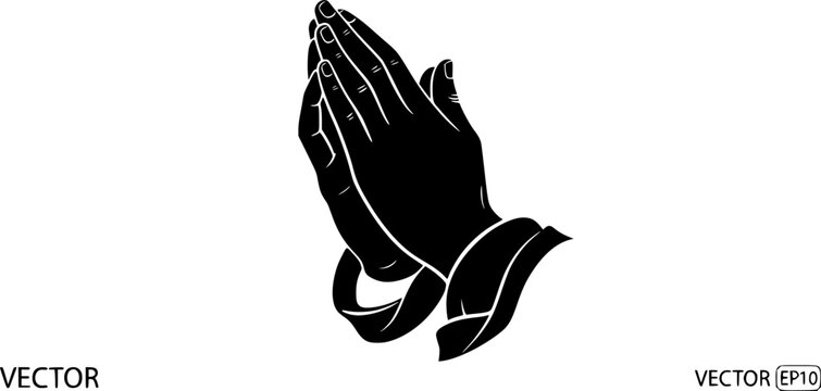 Minimalist praying hands icon

