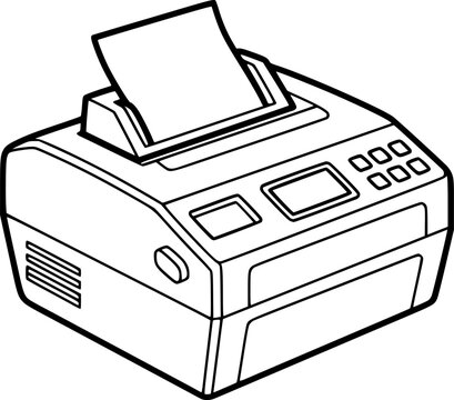 Dot matrix printer outline icon vector
