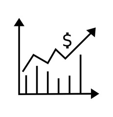 business graph with up arrow 