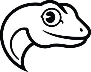 Obraz premium gecko head mascot logo vector art illustration 