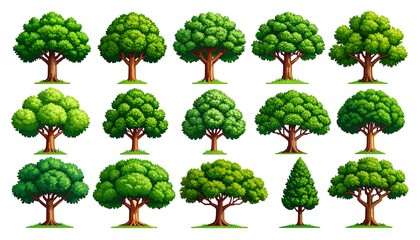 Collection of stylized trees
