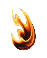 Swirling Orange Fire Flame isolated on a transparent background
