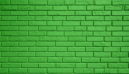 Green Brick Wall Texture Background.