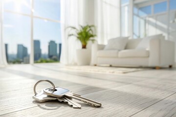 Keys to a new home with city views and modern living space