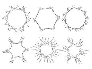 Collection of six ornate geometric floral decorative frames