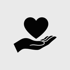 Giving Heart Hand Offering Love, Care, and Compassion Icon