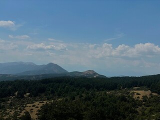 mountains and clouds