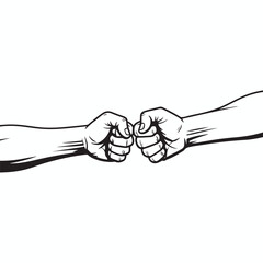 Obraz premium hand bump vector illustration