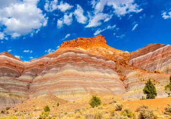 Vibrant Colored Layers on The Paria Rainbow Mountains Along Paria Movie Road, Grand Staircase- Escalante National Monument, Utah, USA