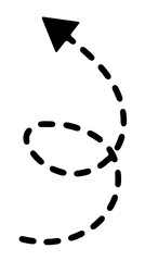 Dashed Spiral Arrow Pointing Up, vector illustration, arrow