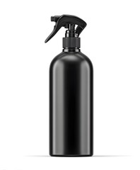 Black Spray Bottle on White Background