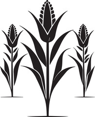 Stylized Corn Plants in Field Formation
