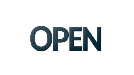 OPEN icon on transparent background