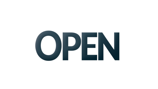 OPEN icon on transparent background 
