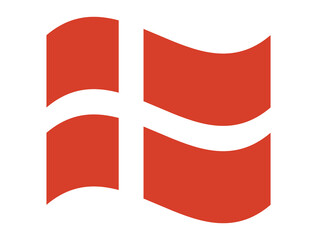 Illustration of Waving Denmark National Flag