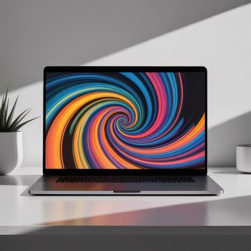 Boho Style Laptop Mockup: Vector Elements Bundle for Interior Design Projects