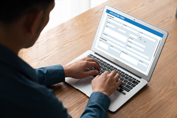 Online application form for modish registration on the internet website