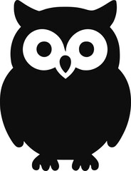 Charming Owl Silhouette A Minimalist Wildlife Illustration
