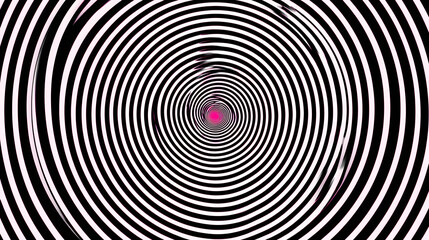 Hypnotic spiral, psychedelic hypnosis circle. Concentric swirl optical illusion, circular hypnosis vector spiral or radial hypnotic whirlpool pattern. Geometric psychedelic twist motion background