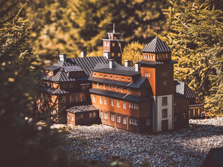 Historic miniature building ensemble with multiple towers – detailed and playful.