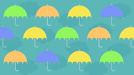 Colorful Umbrella Pattern Vector? Monsoon Season Rainy Day Seamless Background