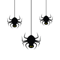 Halloween spider silhouette vector design isolated on white background.