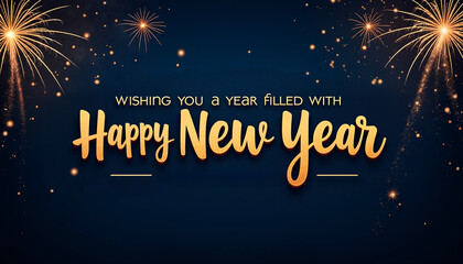 Wishing you a year filled with Happy New Year greeting card  