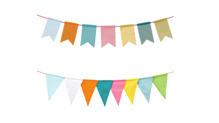 Colorful Pennant Bunting on transparent background png