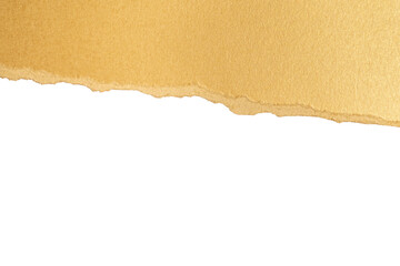 Torn gold paper with transparent background
