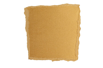 Isolated torn gold paper sheet on transparent background
