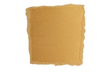 Isolated torn gold paper sheet on transparent background

