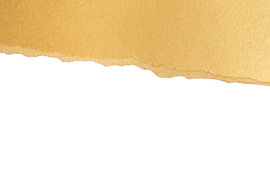 Torn gold paper with transparent background
