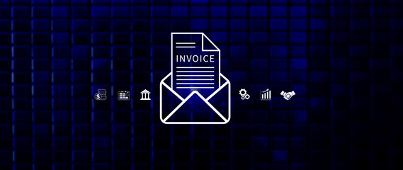 Invoice and online digital statements concept, Financial report and bank management with online payment concept E.invoice invoice.