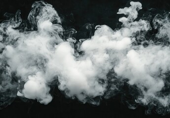 A Captivating Collection of Ethereal White Smoke Waves Dancing Against a Dark Background Creating an Alluring and Mystical Atmosphere