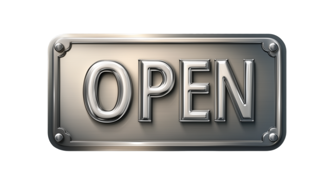 OPEN icon on transparent background 