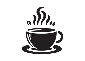 Obraz premium Hot Coffee Cup silhouette vector illustration