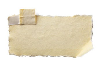 Obraz premium Torn Piece of Yellow Paper with Tape on Transparent Background