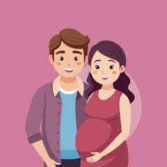 A pregnant woman illustrations vector file