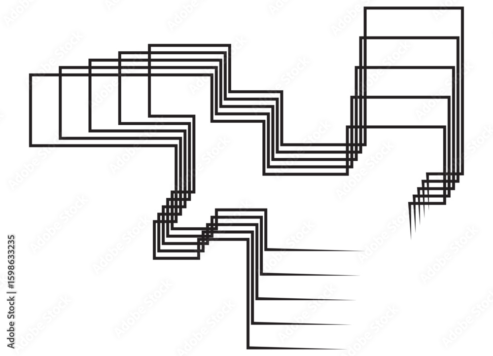 Poster vector technological pattern of thin black broken lines on a white background. for covers, cards, we