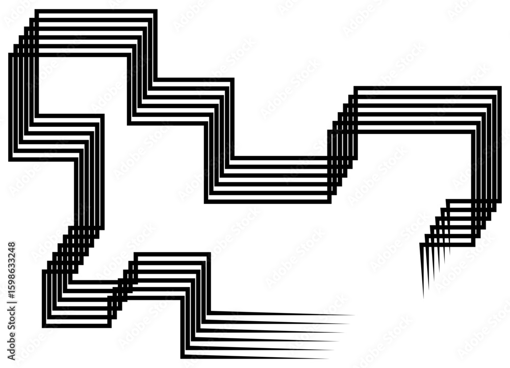 Poster frame. vector technological pattern of thin black broken lines on a white background. for covers, ca