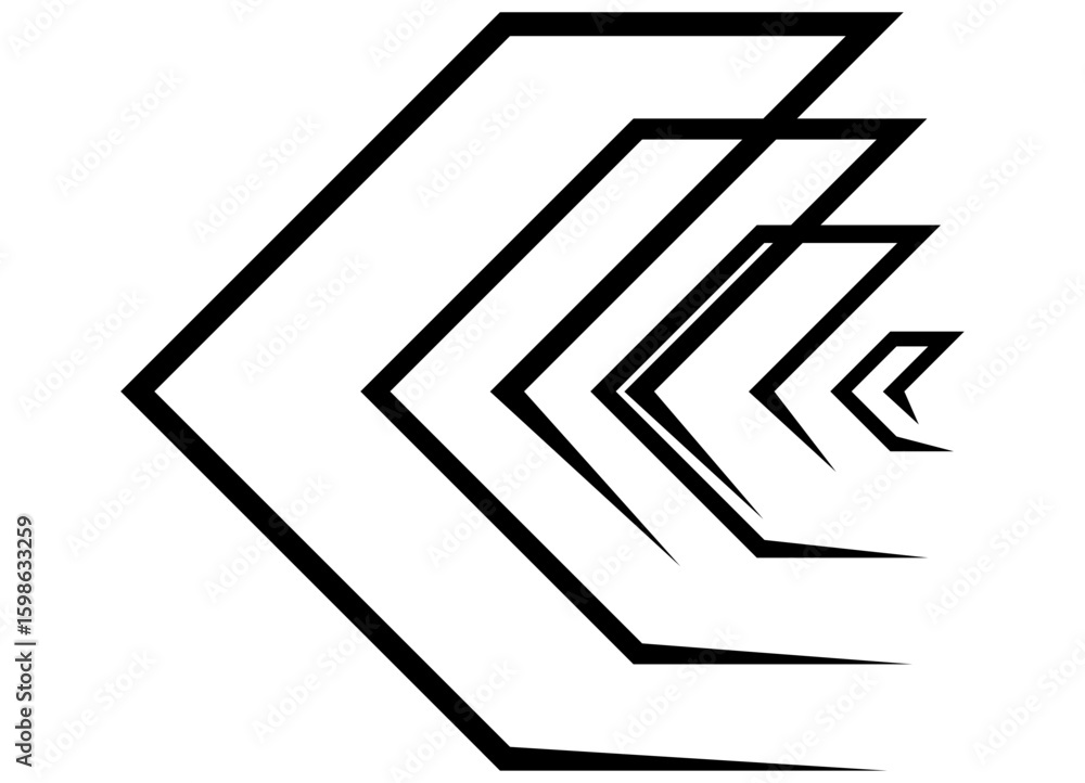 Poster abstract arrow of thin black lines on a white background. vector pattern for covers, advertising, vi