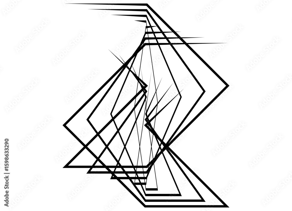 Aufkleber abstract vector pattern of thin broken black lines on a white background. sharp design element for c