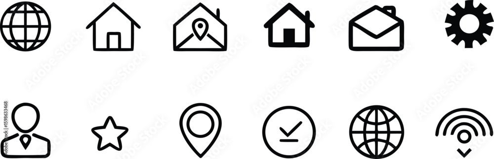 Poster abstract vector design with decorative icons and symbol elements for web and business use