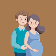 A pregnant woman illustrations vector file