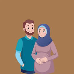 A pregnant woman illustrations vector file