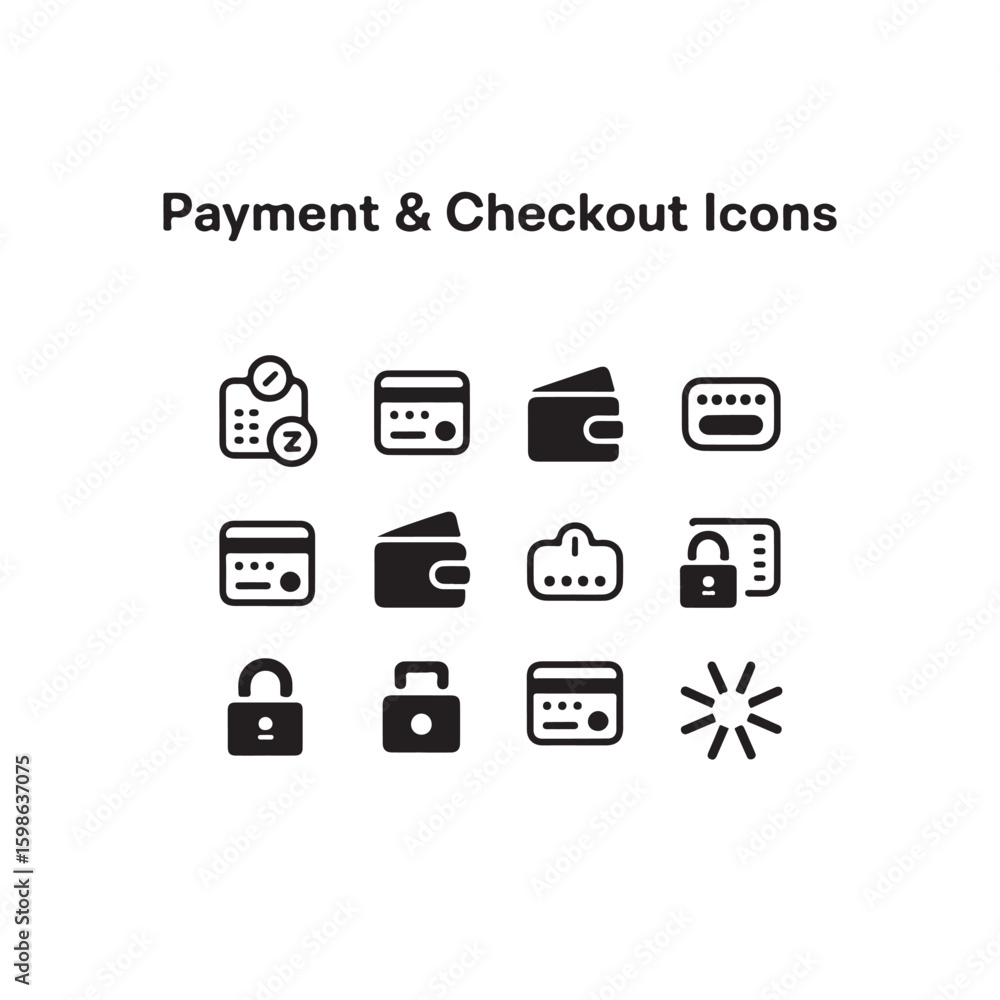 Poster black vector web icons set for internet and business communication design